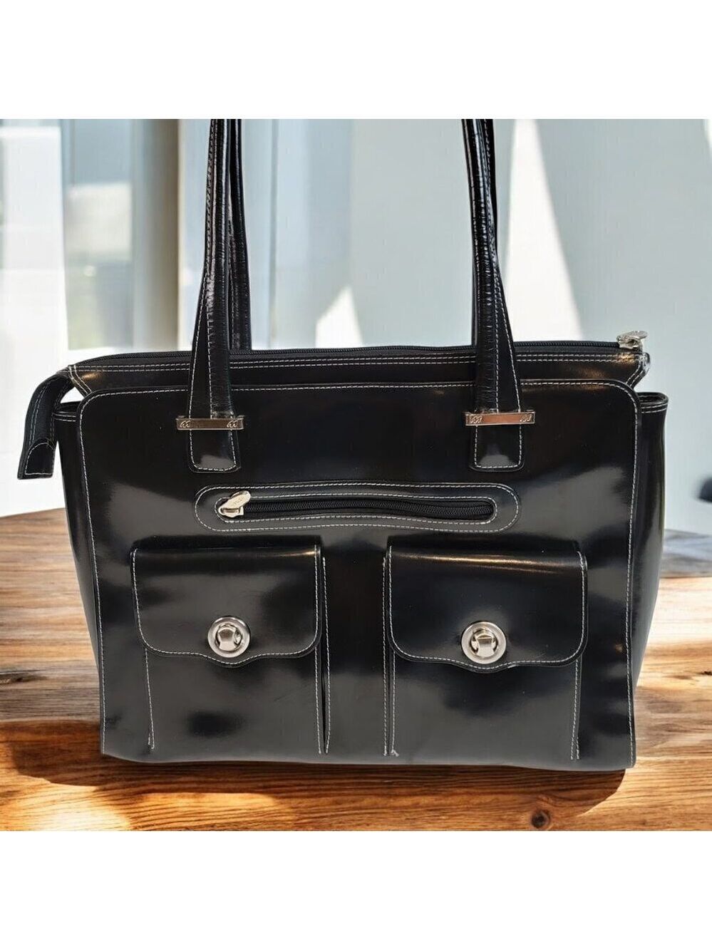 McKlein Verona Leather Laptop Briefcase